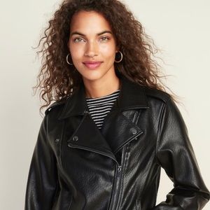 Old Navy Faux Leather Moto Jacket - Large Tall
